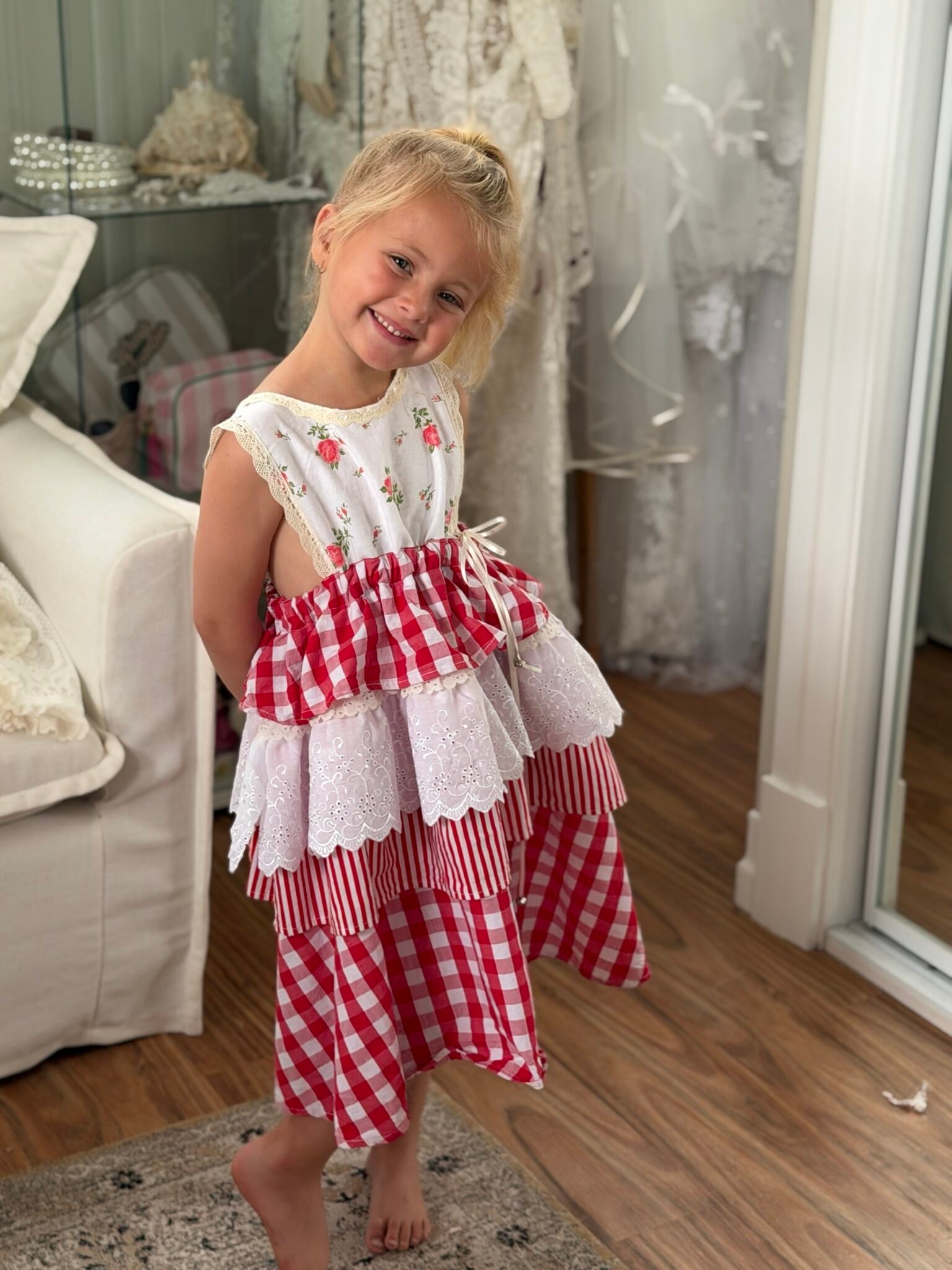 The Rosie Gingham Dress | Size 3–5 🌹