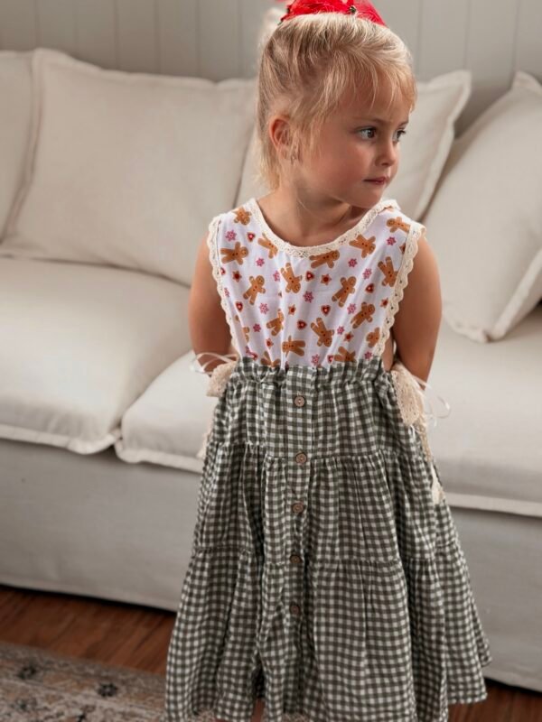 The Gingerbread Gingham Dress | Size 4–7
