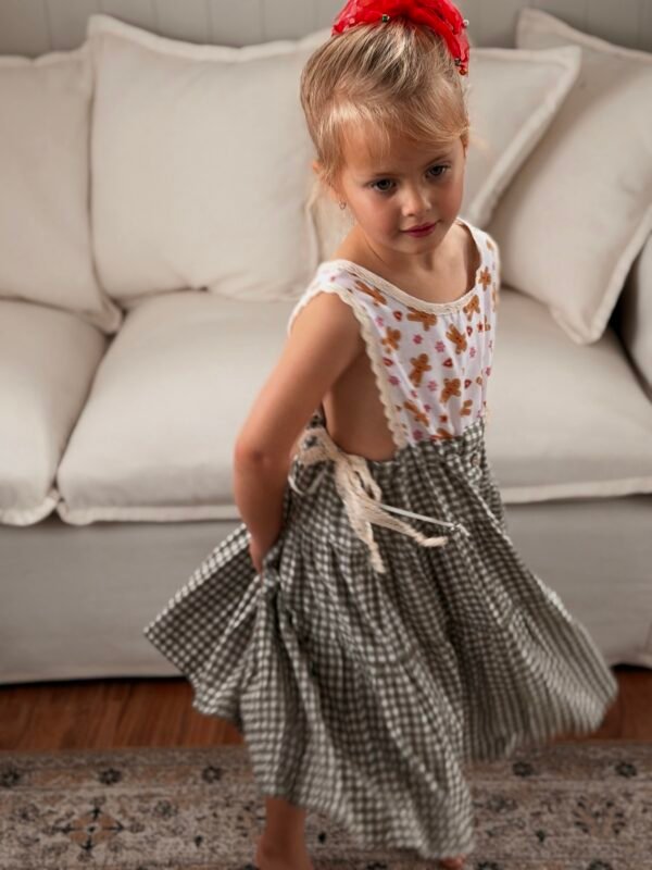 The Gingerbread Gingham Dress | Size 4–7